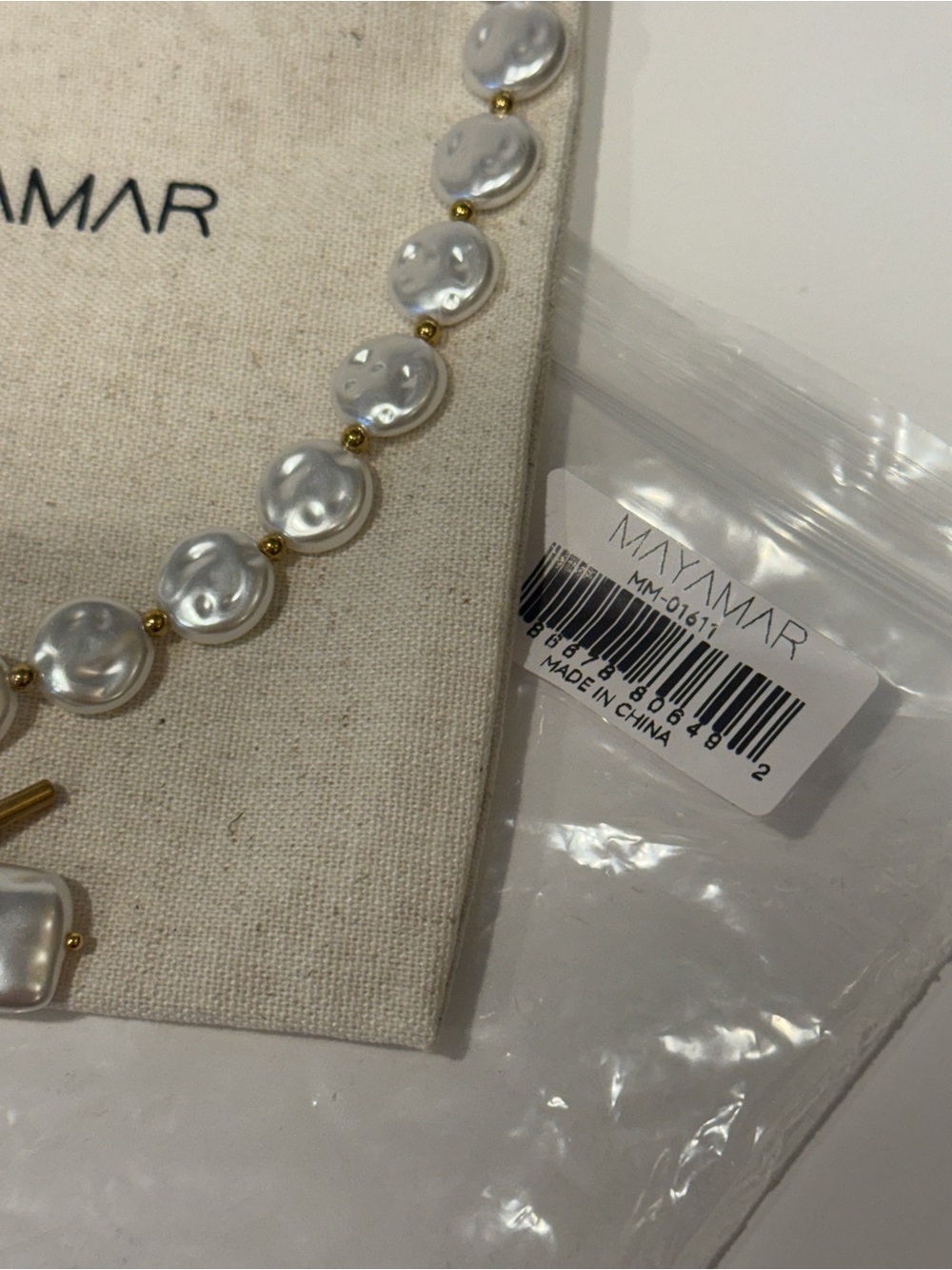 NEW Mayamar Coin Pearl Charm Toggle Statement Layered Boho Necklace Coastal - Picture 6 of 6
